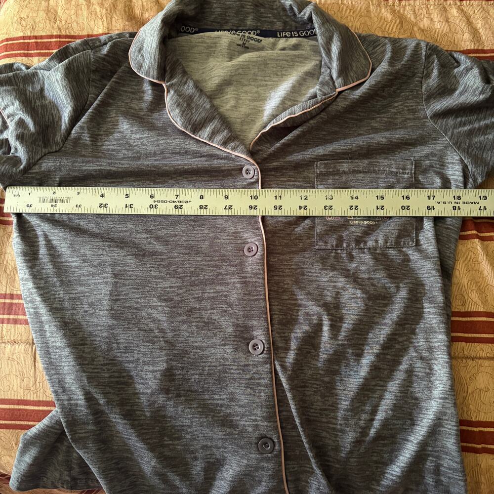 Life is Good pajama set "Optimist" Size Medium Gray and Pink - Picture 15 of 15